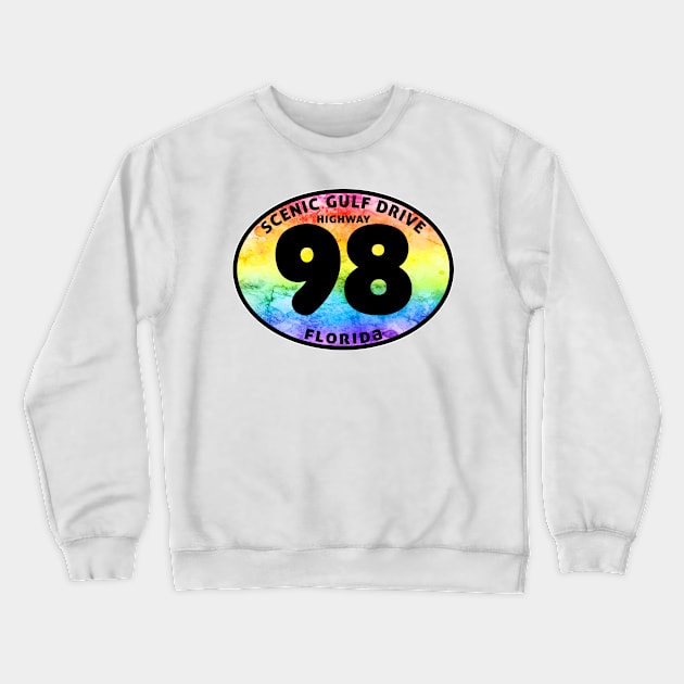 Scenic Gulf Drive Highway 98 Destin Beach Florida Palms Panhandle Emerald Coast Crewneck Sweatshirt by TravelTime